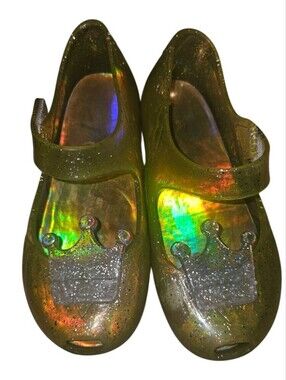 Glitter Jelly Heels in Pale Yellow